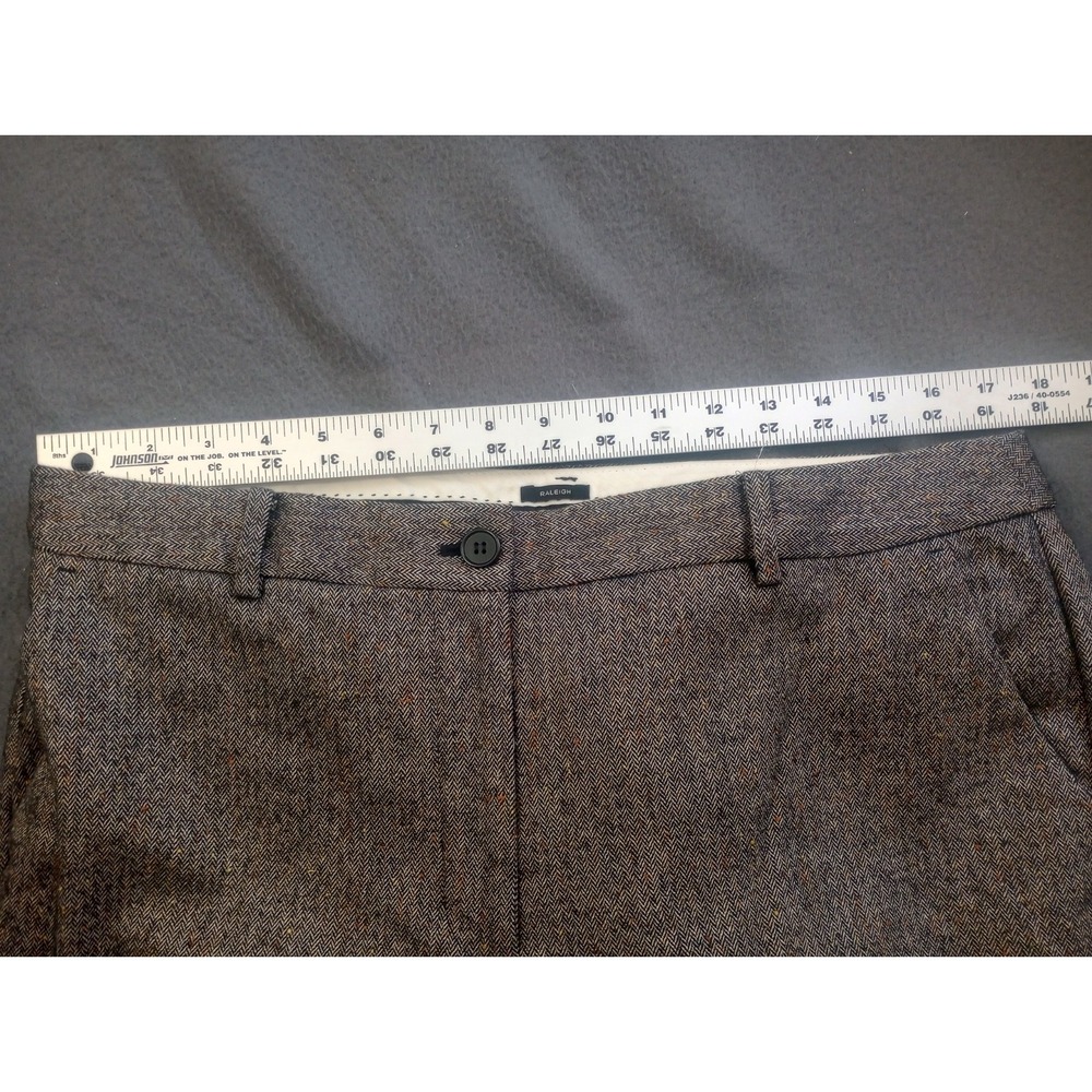 Talbots Petite Trousers Raleigh Herringbone Tweed Wool Blend Womens 14P Lined - Picture 3 of 10